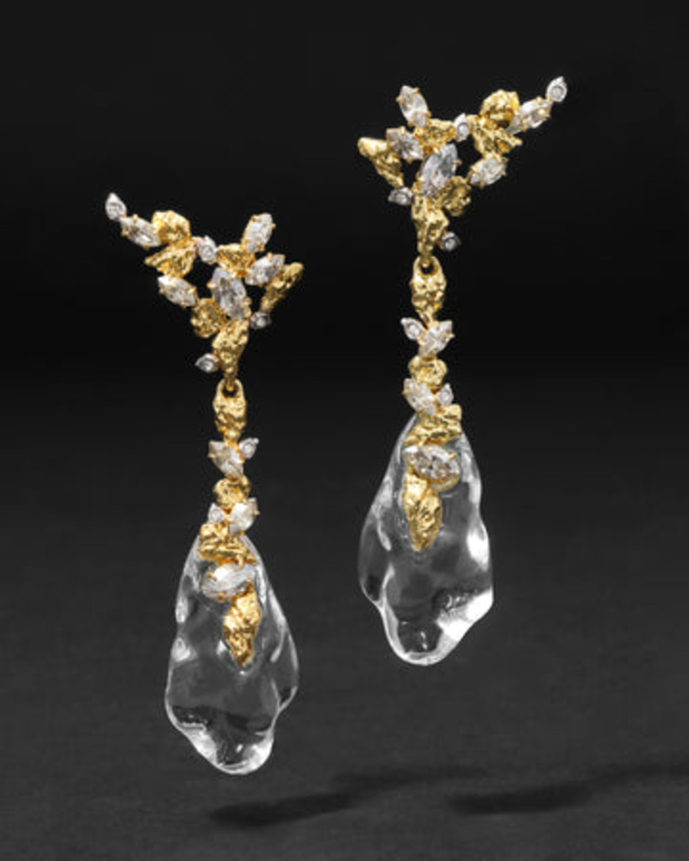 Alexis Bittar Solanales Crystal & Clear Lucite Branch Drop Earrings
